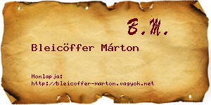 Bleicöffer Márton névjegykártya